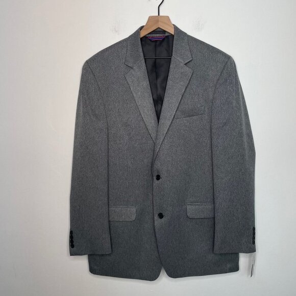 IZOD Sport Coat Blazer Jacket Mens Size 44 LONG 44L Gray Work‎ Formal NEW - Picture 1 of 12